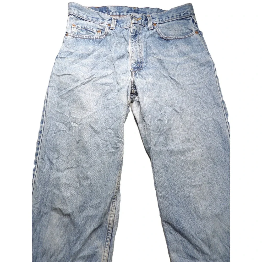 VTG 90s Levis 550 Jeans Men W34 L34 Made USA Light Wash Relaxed Tapered Leg Blue